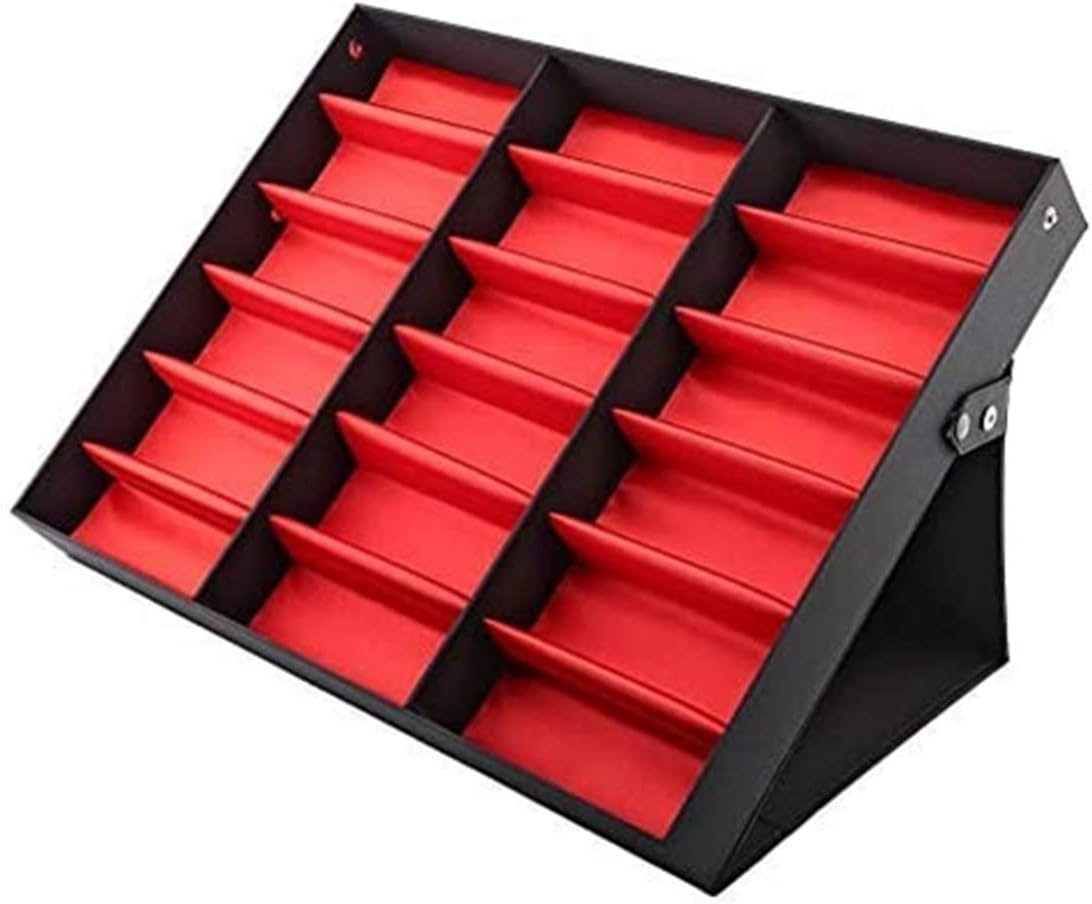 YUYTE Sunglasses Display Case, 18 Grids Sunglass Storage Rack - Eyewear Organiser Eyeglasses Folding Stand Tray - Can Organizer Glasses Sunglasses Watches Jewelry