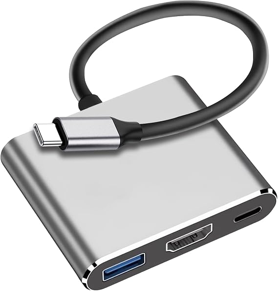 USB C to HD Multiport Adapter, 4K PD100W Fast Charging Port and USB 3.0 Port, Converter Adapter Hub for MacBook Pro Air, iPad Pro 2020, Chromebook, Dell XPS, Surface, Samsung