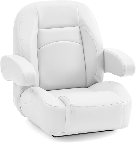 DeckMate Low Back Pontoon Helm Chair - White