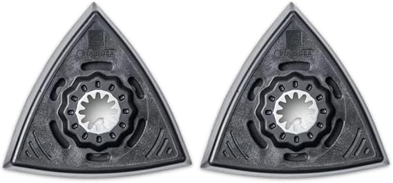 Fein Starlock Triangular Backing Pad Set with Hook & Loop Attachment | Perforated Version for Sanding with Dust Extraction, 3-1/8" Edge Length, 2-Pack - 63806136220