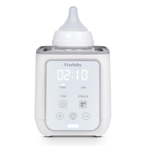 Freebaby Bottle Warmer,Fast Baby Bottle Warmer for Breast Milk & Formula, Accurate Temperature Control,Milk Warmer for All Bottles, Easy to use,24H Keep, Thawing, Sterilizing & Food Heating(Gray)