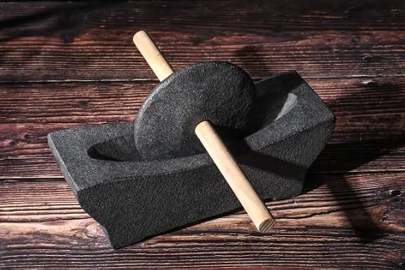 Stone Mortar Set Mortar Croc Hin Mortar Pestle Mortar Set Mortar Stone Soil Yakken Kitchen Supplies Cooking Seasoning Granite Size : 7.5 x 2.8 x 2.4 inches 19 x 7 x 6 cm
