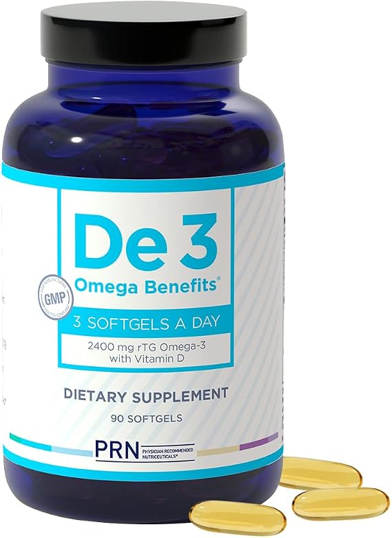 De3 Occasional Eye Dryness rTG Omega 3 Supplement, 90 Count, 30-Day Supply | Fish Oil Omega 3 Supplements for Hydrated Eyes, 1680 mg EPA, 560 mg DHA & Vitamin D3 for Soothing Tears & Eye Health
