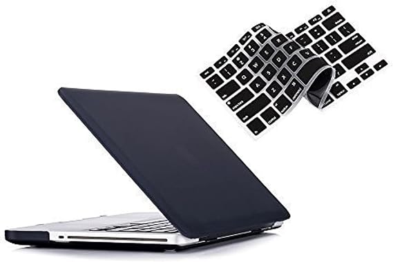 RUBAN Case Compatible with Old MacBook Pro 15 inch 2011 2010 2009 Release A1286, Plastic Hard Case Shell and Keyboard Cover for Older Version MacBook Pro 15 Inch with CD-ROM - Black