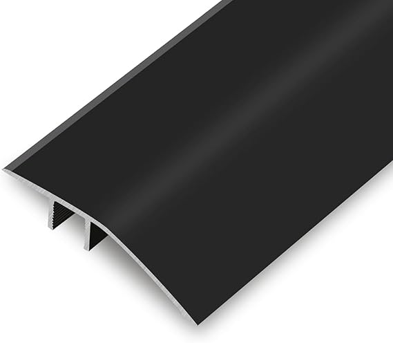 Fluted Saddle Threshold,Aluminum Door Threshold Ramp,Doorway Edge Trim,Floor Transition Strip,Floor Divider Strip for Home/Door/Floor(Size:2.9ft/90cm,Color:Black)