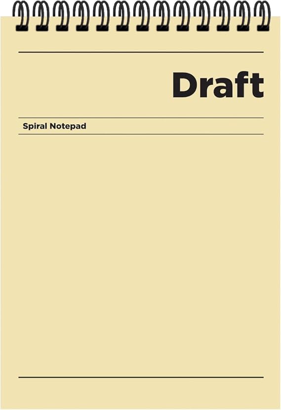Sharp Color A5 Checkered Notepad Draft - Yellow
