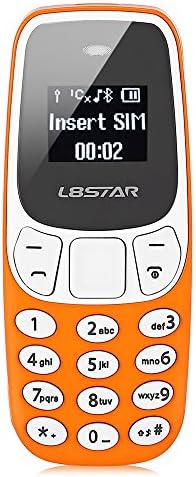 L8star BM10 Worlds Smallest Phone 2 in 1 Mini Phone Unlocked GSM with Hands Free Bluetooth Dialer Bluetooth Headphone Dual SIM Card GSM Orange