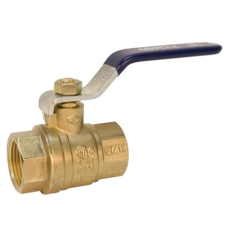 NIBCO Fig No T-FP-600A, 1 in. Brass Ball Valve, Brass, Two-Piece, Full Port, NPT x NPT, Threaded