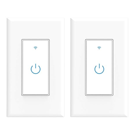 Lesim WiFi Smart Switch WiFi Light Switch Works with Alexa Google Home | 2 Packs