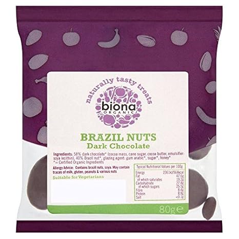 Biona Organic Brazil Nuts Dark Chocolate - 80g
