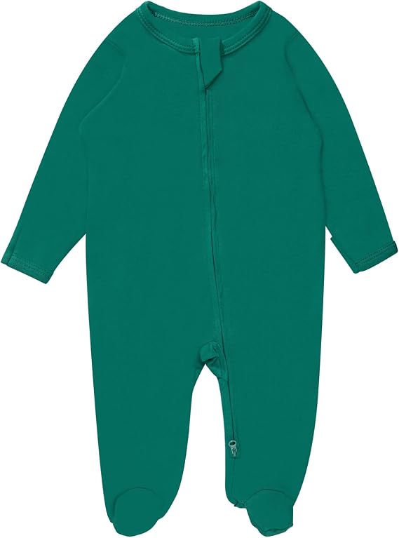 Rayon of Bamboo Baby Footed Pajamas, One Piece Long Sleeve 2 Way Zipper Sleeper for Boy Girls