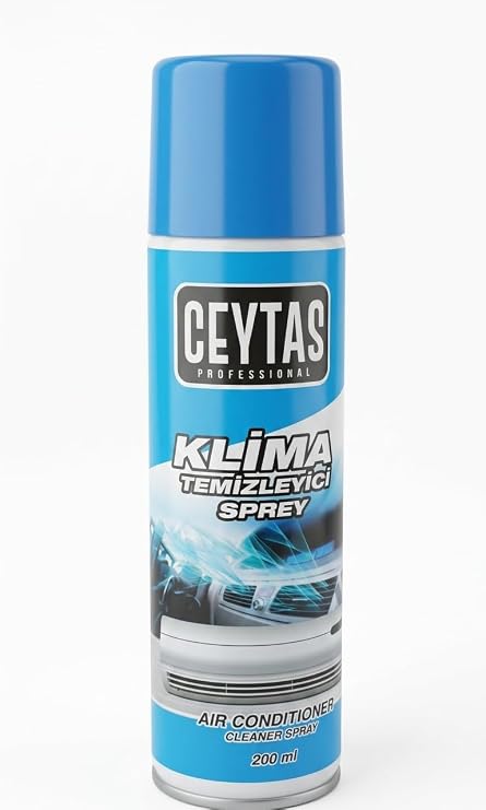 Ceytaş Professional Araç Klima Temizleyici Sprey 200 ml - Oto Klima Radyatör ve Dezenfektan Temizleme Seti, Kötü Koku Giderici