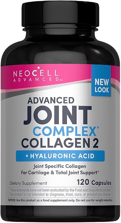 NeoCell Advanced Joint Collagen Complex Supplement | 120 Capsules | Type II and Hyaluronic Acid | for Men and Women