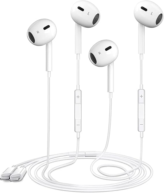 2 Packs Wired Earbuds Headphones for iPhone with Built-in Mic & Volume Control Plug & Play HiFi Stereo Nosie Reduction Earphone Compatible with iPhone 14/13/12/11/XR/XS/X/8/7/SE Support All iOS System