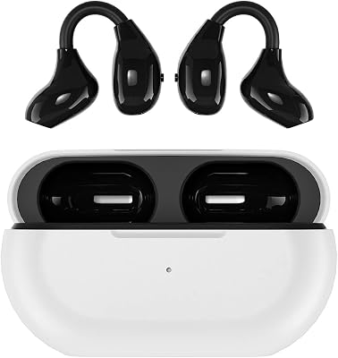 Clip On Headphones Wireless Open Ear Earbuds Bone Conduction Headphones Bone Conductor Conducting Earphones Gym Sport Running Earbuds Workout Ear Buds, Black-2