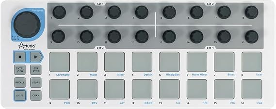 Arturia BeatStep Compact MIDI Controller & Sequencer | 16 velocity and pressure-sensitive pads, 16-encoder step programmer, CV and gate outputs, Ableton Live Lite Analog Lab Intro