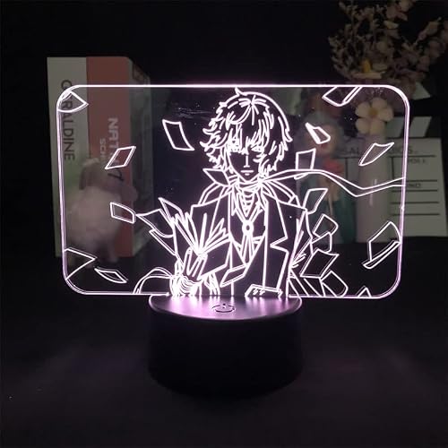 Bungo Stray Dogs Dazai Osamu Anime Manga 3D Night Light for Bedroom Decor Cute Birthday Color Gift LED Lamp Kid Lovely Present
