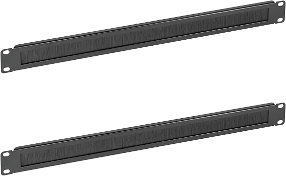 Tecmojo 2 Pack 1U Brush Panel 19 inch Rack Mount Cable Management Panel with Brush Strip for Cable Entry for 19'' Server Rack or Network Cabinet