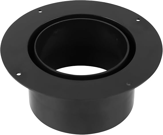 CABAX 4" Duct Connector, 100mm Diameter Plastic Straight Pipe Flange for Heating Cooling Ventilation System, Black