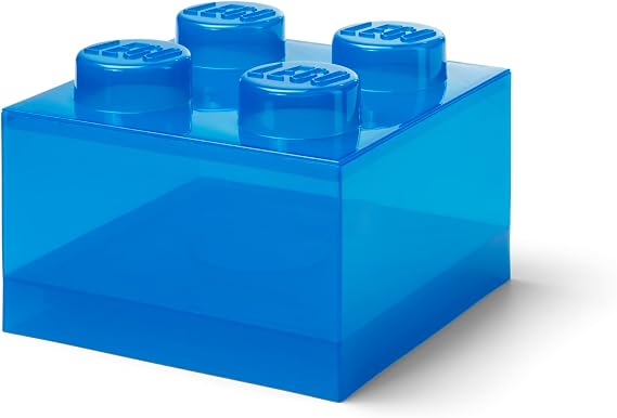 LEGO Storage Brick 4 Storage Box with Lid Translucent Blue