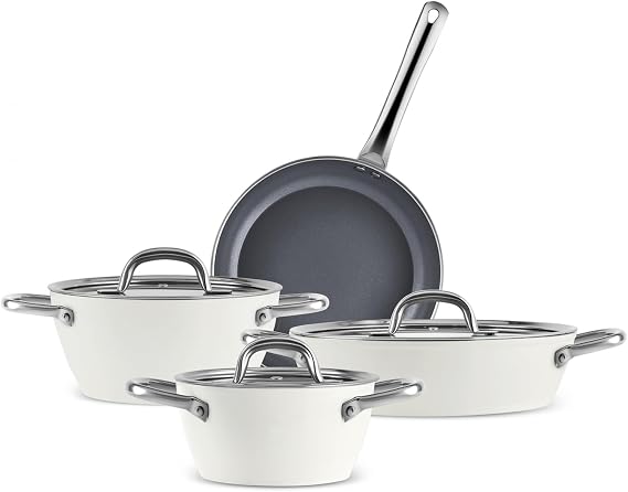 KARACA x Refika Birgül Swiss Crystal Metal Kulplu 7 Parça Tencere Seti