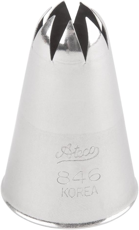 Ateco # 846 - Closed Star Pastry Tip 1/2'' Opening Diameter- Stainless Steel