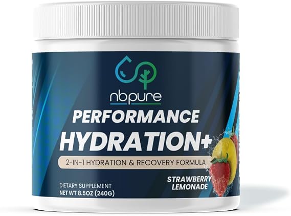 nbpure Performance Hydration+ Electrolyte Powder (240g) | Supports hydration & recovery, Sea salt, potassium & magnesium, Vegan BCAAs, Fasting friendly, Great for men & women