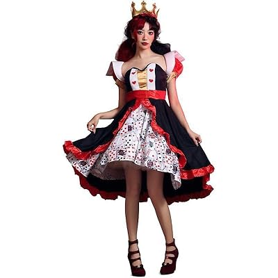 Queen of Hearts Costume Movie Character Halloween Costume Adult Women Dress