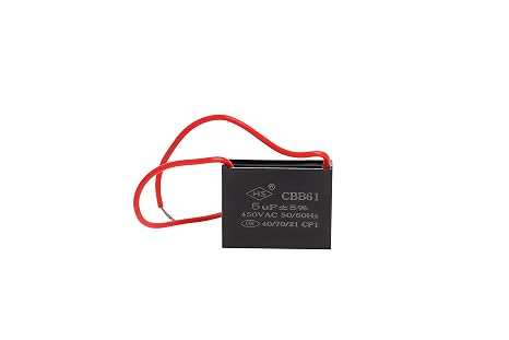 Ketofa CBB61 Ceiling Fan Capacitor 2 Wire 5UF Compatible with New Tech 50/60HZ 450VAC Fan Capacitor