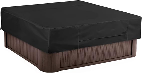 NettyPro Hot Tub Cover Protector Waterproof Outdoor SPA Cover Cap for Square Hot Tub, 80 x 80 inch, Black