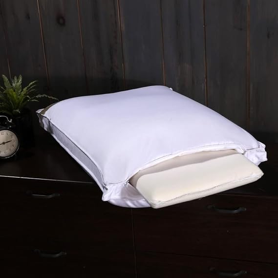 Royal Bedding Adjustable Down Pillow - Adjustable-Height with Memory Foam Inner Core, 280 Thread Count, 100% Cotton Shell, Medium-Firm, Standard/Queen Size, 1 Single Pillow