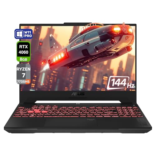 ASUS TUF A17 Gaming Laptop, AMD Ryzen 7 7735HS, 32 GB DDR5 RAM, 2 TB PCIe SSD, 17.3 FHD 1920x1080 144Hz Display, Nvidia G-Force RTX 4060, Backlit Keyboard, W11 Pro, Mecha Gray