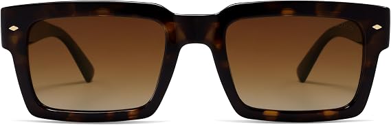 SOJOS Classic Retro Square Polarized Sunglasses Womens Mens, 80s 90s Trendy Rectangle Shades SJ2393