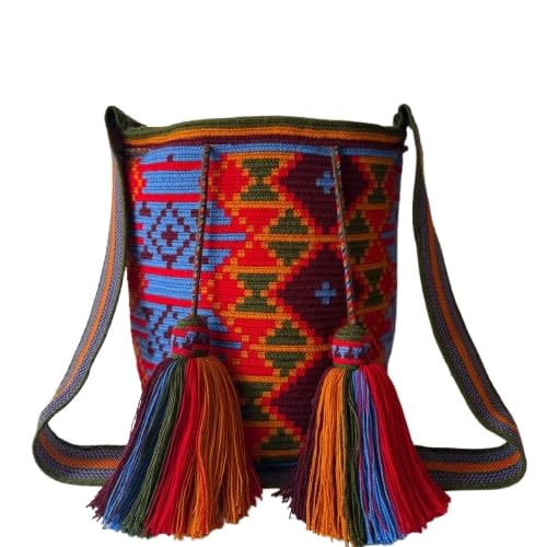 Handmade Large Wayuu bag, Colombian mochila wayuu. Ancient and precious piece of art made by indigenous. Gift ready!