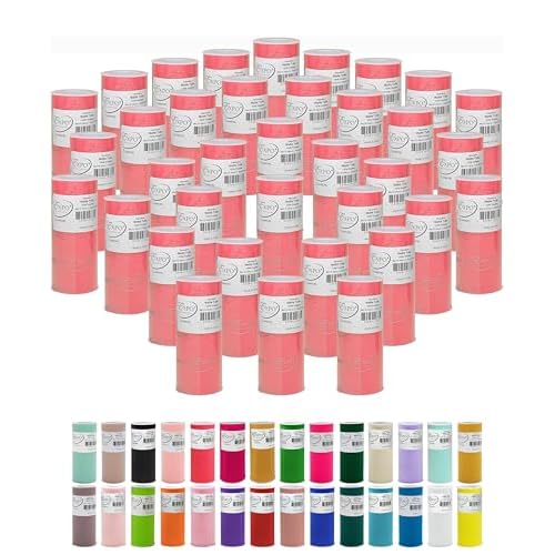Expo International Decorative Matte Tulle, Lightweight Polyester Tulle Fabric for Tutus, Costumes, and Party Decorations, Washable, Easy-to-Use, 6 Inch x 25 Yards, Coral, Pack of 36