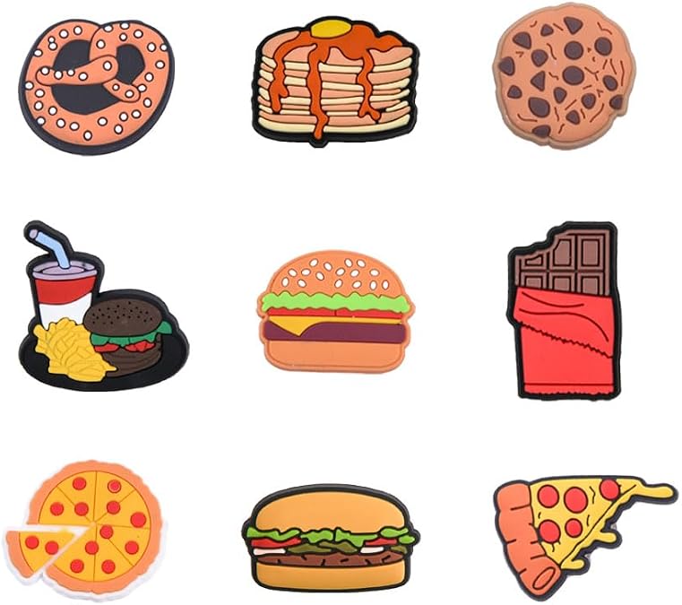 Decwenme Lot of Fast Food Shoes Charms Men Women Shoe Decoration Accessories For Boys Girls Adult Party Favor