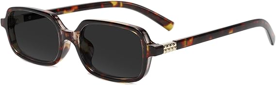 Slocyclub Square Sunglasses for Women Men Retro Rectangular Design