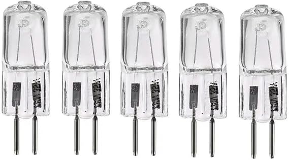 5pcs GY6.35 Halogen Bulb 12V/24V 50W 100W 150W 200W 250W for Projector Microscope Lamp Halogen Tungsten Filament Beads Warm White Light (Colour Temperature 2700K),Warm White 2700K,12V -100W