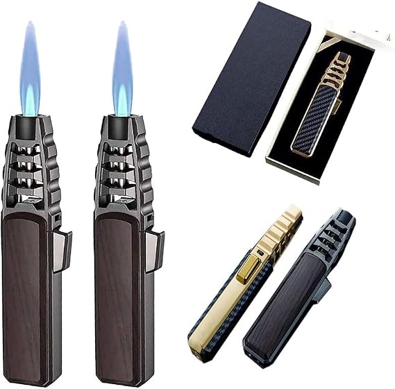Fireblaze Electric Lighter,Brightfire Rechargeable Torch Lighter, Fire Blaze Lighter, Brightfire Lighter,Refillable Kitchen Cooking Bright Fire Butane Lighter with Safety Lock for BBQ, Baking,Candle(2