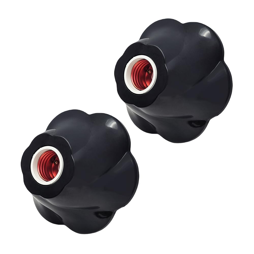 2pcs 110220V Lamp Holder Light Bulb Socket - Elegant WhiteBlack Rose Molded Base for E26E27,Light Fixture Easy to Install Black