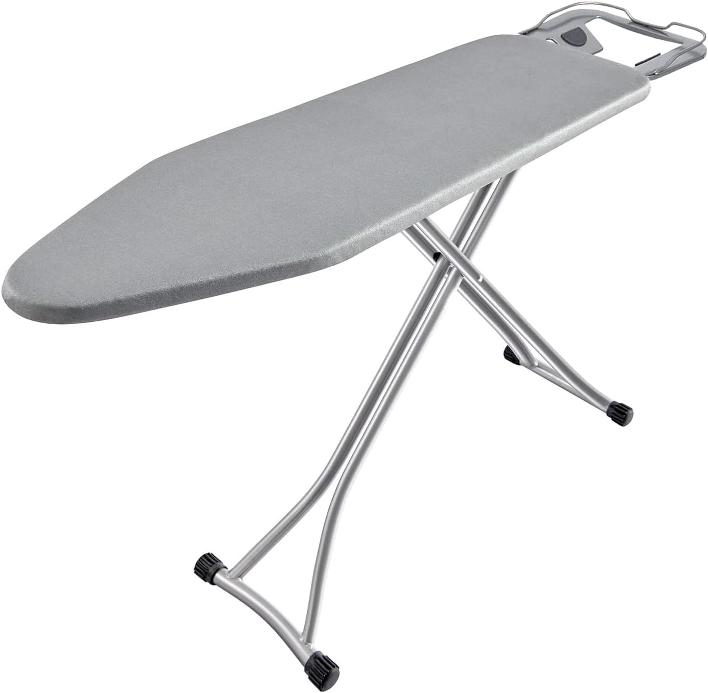 Ironing Board, 43L x 13W Heavy Duty Compact Full Size Ironing Board with Iron Rest, Heat Resistant Cover with Extra Padding, Height Adjustable Sturdy Iron Stand Gray