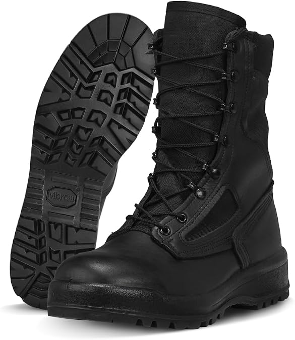 Belleville 300 TROP ST Steel Toe Boot - Cushioned Midsole & Steel Toe Boots for Men - Lightweight & Black Military Footwear - Vanguard Construction - Quick Lace System - Full-Grain Leather