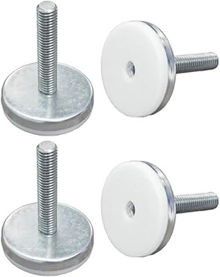 AVFI M38L Leveler Pack of 4, Zinc Plated Steel Finish, Replaces 5 Casters, 250 lbs. Capacity Per Leveler, 12-13 Thread Size x 2 Thread Length x 2-38 Base Diameter