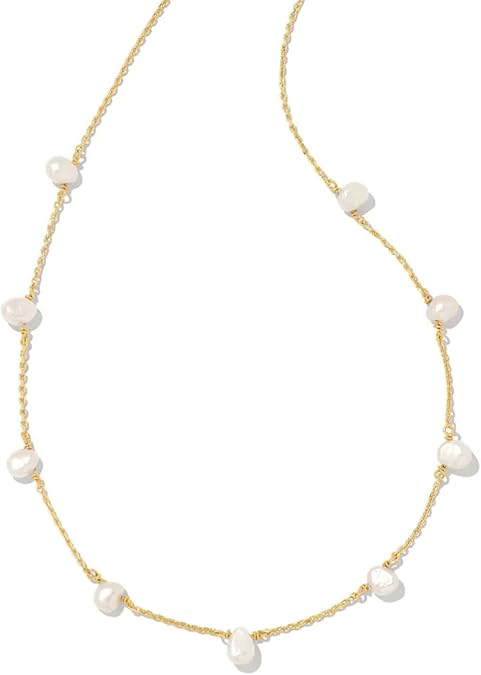 Kendra Scott Leighton 14k Gold-Plated Pearl Strand Necklace in White Pearl, Fashion Jewelry for Women