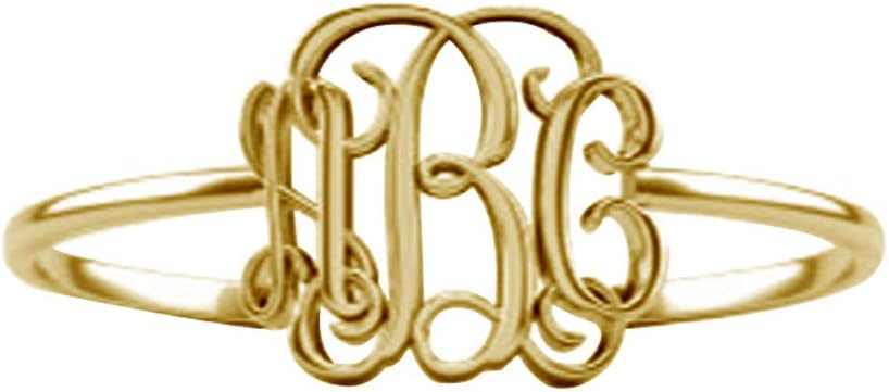 Personalized 925 Sterling Silver Initial Monogram Stackable Rings Custom Jewelry