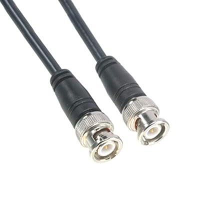 Amphenol CO-058BNCX200-002 Black RG58 Coaxial Cable, 50 Ohm, BNC Male to BNC Male, 2