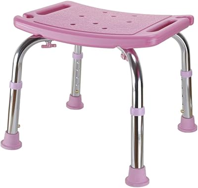 Stable Bath and Shower Chair Shower Bench for Adults Elderly Bathroom Stool Bathtub Seat for Disabled Adjustable Height Heavy Duty and Lightweight Portable, Pink