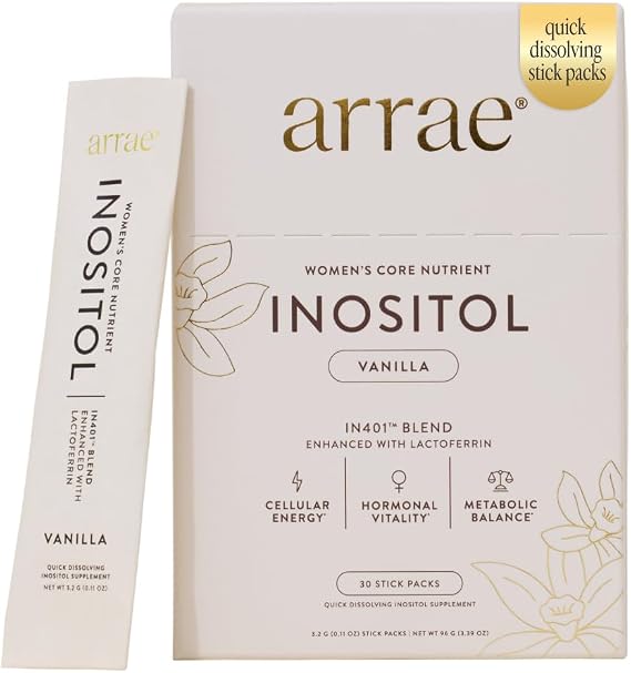 Arrae 40:1 Myo & D-Chiro Inositol Supplement for Women, Vanilla, 30 Count