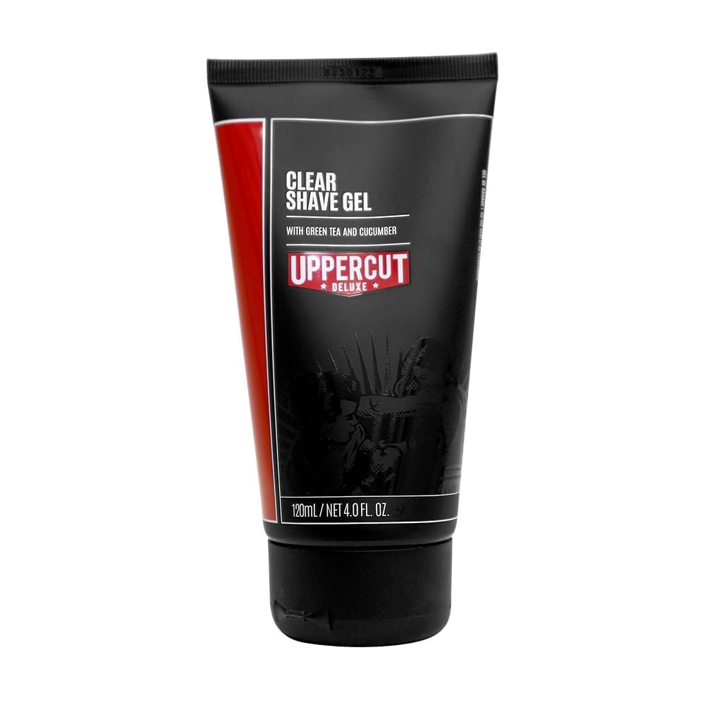 Uppercut Deluxe Clear Shave Gel, Cools and Comforts Skin for a Precise Shave, Lightweight and Hydrating Formula, Ideal for Normal and Oily Skin, 4 fl. oz  120ml