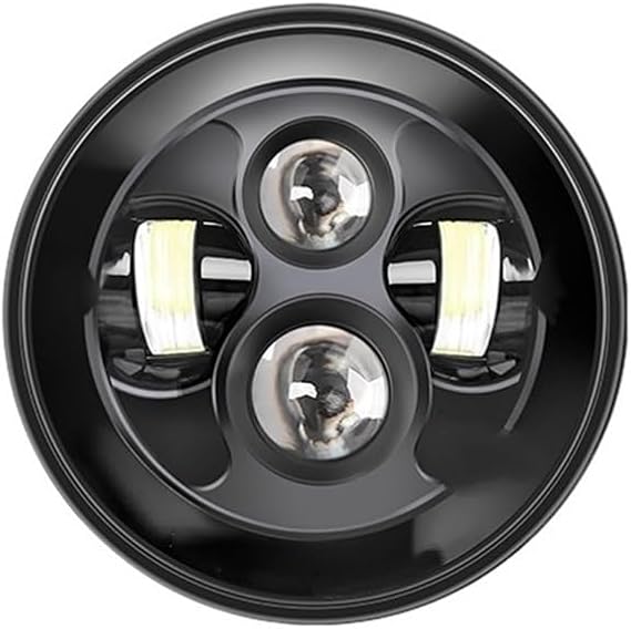 Car Front Headlights Assembly For JK For VAZ Car 7'' LED DRL Headlight 4x4 7inch Round Halo He&adlights 7" Headlamp With/no Amber Turn Signal 12V 24V